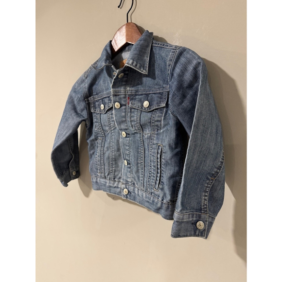 Levi's Denim Jean Trucker Jacket Size 5 Blue Unisex Kids - Picture 3 of 5